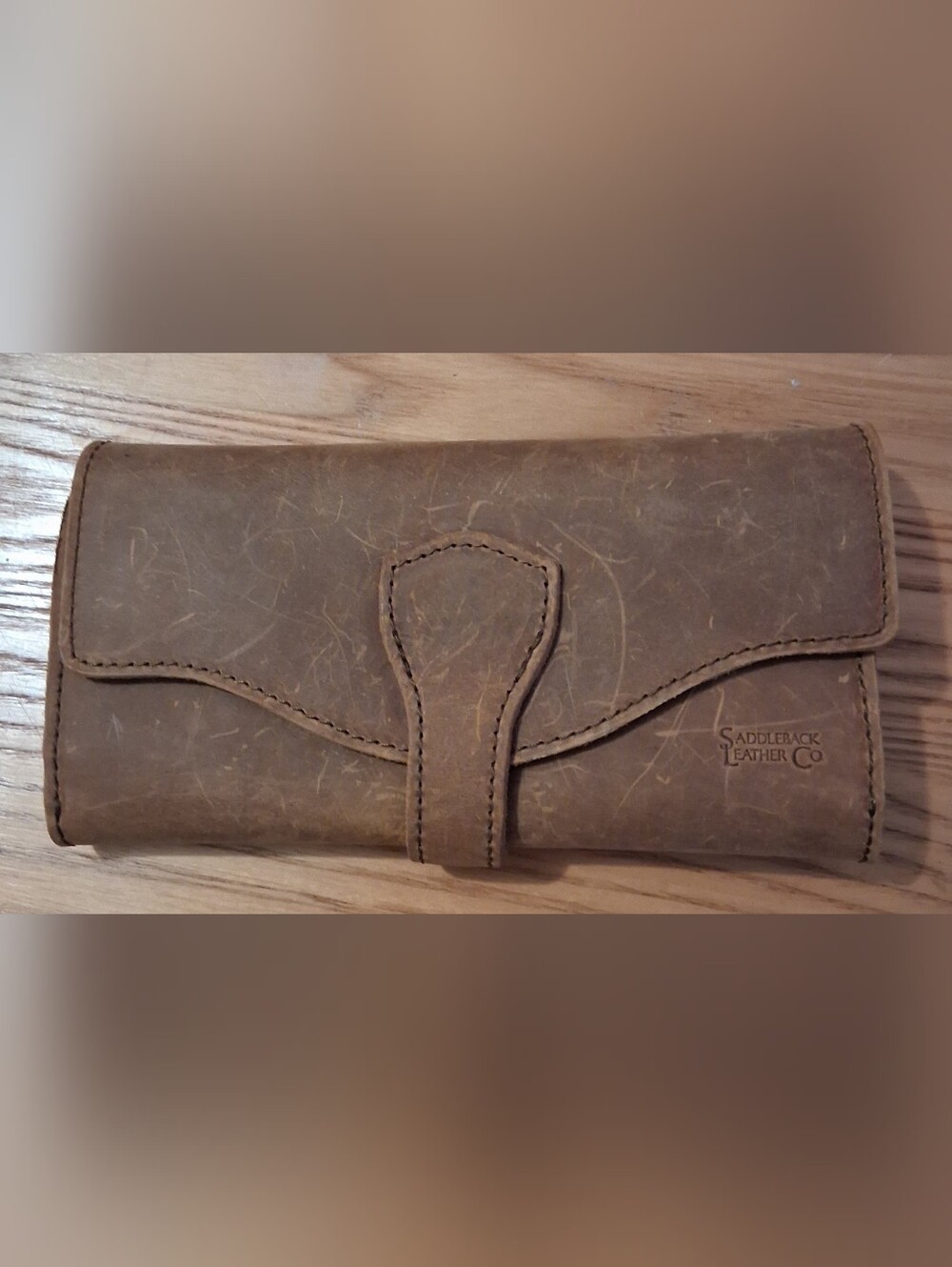 NWOT RARE Vintage Saddleback Leather Big Wallet Tan Full-Grain Western Wallet